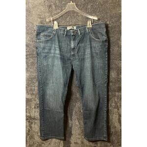 Wrangler 42x28 Jeans Straight Leg Light Wash Stretch Denim